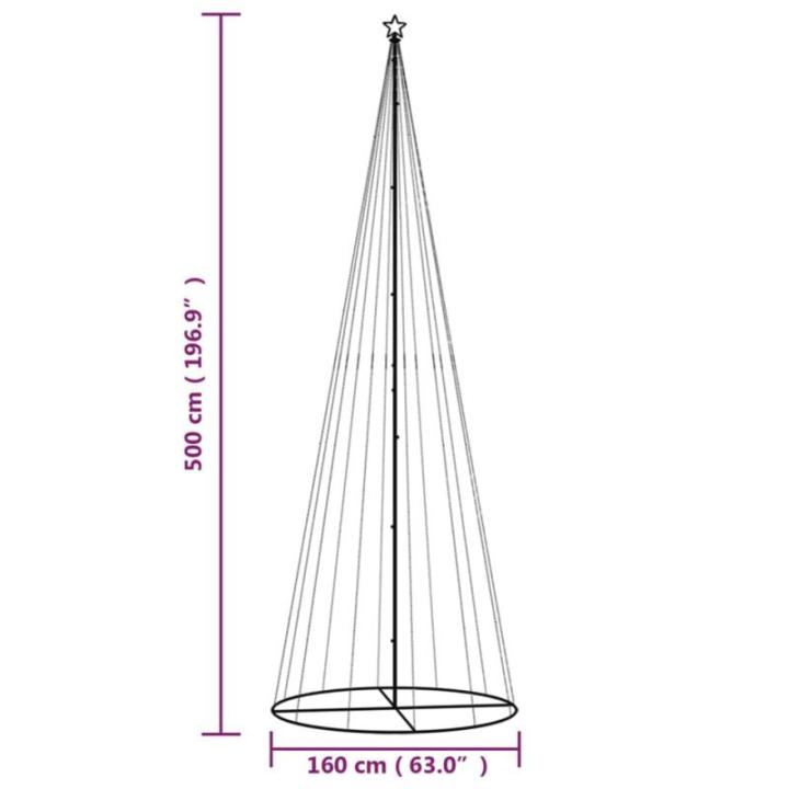 LED Weihnachtsbaum Aussen Kegelform Weihnachtsbaum Metall Warmweiß 732 LEDs Tannenbaum Lichterbaum Weihnachtsdeko Aussen Weihnachtsbaum Tanne Groß 500 cm