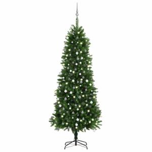 Künstlicher Weihnachtsbaum mit Beleuchtung & Kugeln mit LED Beleuchtung 240 cm Grün