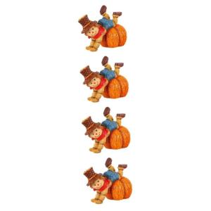 4 Stück Kürbis-Vogelscheuche Vogelscheuche Schmuck Halloween-partygeschenke Vogelscheuche Kürbis Tischdekoration Vogelscheuche-kürbis-Ornamente Kürbisstatue Fenster Belohnung 