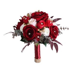 Hochzeit Bouquet Seide Rosen Braut Hand Bouquet Brautjungfer Halten Blumen Dekor