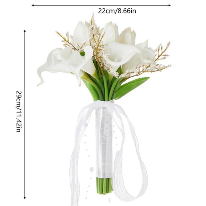 Hochzeitssträuße mit Schleife, künstliche Blumensträuße für Brautjungfern zur Hochzeit, Zeremonie, zum Jahrestag oder zum Valentinstag