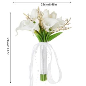 Hochzeitssträuße mit Schleife, künstliche Blumensträuße für Brautjungfern zur Hochzeit, Zeremonie, zum Jahrestag oder zum Valentinstag