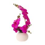 Kunstblumen Künstliche Phalaenopsis-Blumen-Arrangement Kunstpflanzen im Keramiktopf Seidenblumen für Hausdekorationen, Badezimmer für jeden Anlass