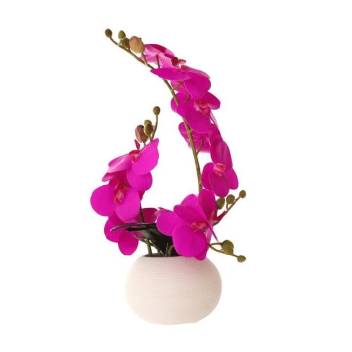Kunstblumen Künstliche Phalaenopsis-Blumen-Arrangement Kunstpflanzen im Keramiktopf Seidenblumen für Hausdekorationen, Badezimmer für jeden Anlass