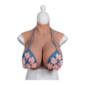 Kunstmatige borsten, katoen, gevuld, H cup, realistische huid, realistische kunstborsten, gevuld met siliconen voor crossdressers, transgenders, cosplay, drag, queen 1 bruining