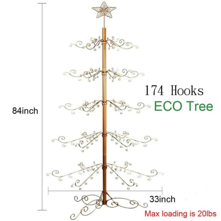 84 Inch Ornament Display Boom Stand Metalen Kerst Smeedijzeren Hanger Haak voor Halloween Opknoping Decoraties Eco Gift Goud