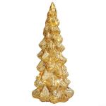 Exquisiter Glas-Weihnachtsbaum mit Lichtern, Glas-Weihnachtsbaum mit Lichtern, Tischplatte, dekorativer Weihnachtsbaum, Leuchtturm-Ornamente (A)