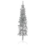 Künstlicher Weihnachtsbaum Silber 180 cm Höhe PVC-Material Halb-Weihnachtsbaum Platzsparend Wand Christbaum Innen- und Außenbereich Wirtschaftliche Weihnachtsdekoration Festlich