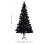 Wiederverwendbar Künstlicher Weihnachtsbaum Beleuchtung und Kugeln 150 cm H Christmas Tree Weihnachtsbaum Home Tannenbaum Weihnachtsdeko Christbaum Kunstbaum Halloween PVC Schwarz