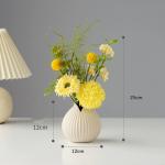 Kunstblumen Künstliche Blumen mit Keramikvase, Seidenblumenarrangements, künstliche Kunstblumensträuße für Büro, Zuhause, Festival-Dekoration für jeden Anlass