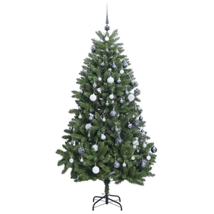 Weihnachtsbaum, Klappbar Christbaum mit 300 LEDs Kugeln Ständer, Beleuchtet Tannenbaum Kunstbaum mit 8 Beleuchtungsmodi, Weihnachtsdeko Dekobaum, 270cm