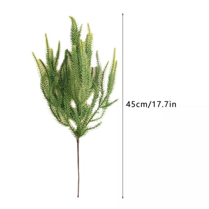 1 x realistischer 3D-Tannennadel-Zweig, Weihnachtsdekoration, Zypresse, grüner Kranz, Baumblätter, Füllstoffe, künstliche Weihnachtszweige N5m1