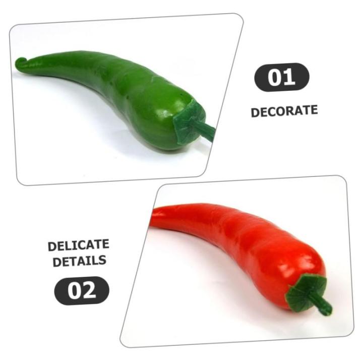 1 Satz Simulationsmodell Paprika Schaufensterpuppe Maneküre- Set Repiclas Kunstpfeffer Replikate Chili-Pfeffer-verzierung Falsches Pfeffermodell Falscher Chili Poly-Drache 5st