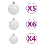 Künstlicher Weihnachtsbaum mit Beleuchtung & Kugeln Christbaum Tannenbaum Kunstbaum Weihnachten Künstlicher Weihnachtsbaum für Weihnachtsdeko150 cm Grün Weiß