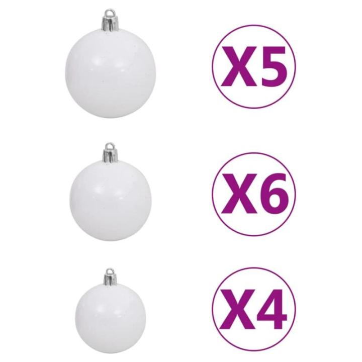Künstlicher Weihnachtsbaum mit Beleuchtung & Kugeln Christbaum Tannenbaum Kunstbaum Weihnachten Künstlicher Weihnachtsbaum für Weihnachtsdeko150 cm Grün Weiß