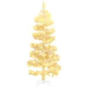 Spiral-Weihnachtsbaum mit Beleuchtung und Ständer Weiß 180 cm Christbaum Dekobaum Kunstbaum mit Ständer Tannenbaum Weihnachten Künstlicher Weihnachtsbaum für Weihnachtsdeko