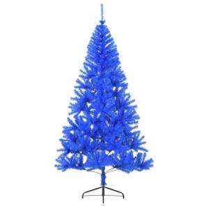 Kunstkerstboom met standaard, 180 cm hoog, kunstdennenboom, kerstdecoratie, kunstboom, hoge pvc en staal, blauw