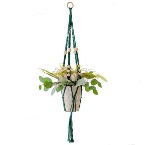 Handgemaakte Macramé Bedrijfshanger Bloem / Pot Hanger Pot Vak voor Wanddecoratie Count/Tuin Pothouder voor Planten (Kleur: DTC1024)