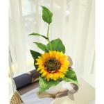 Kunstblumen Künstliche Sonnenblumen-Topfpflanzen, gelbe Kunstblume, für Flora-Arrangement, Küche, Büro, Tisch, Schreibtischdekoration für jeden Anlass