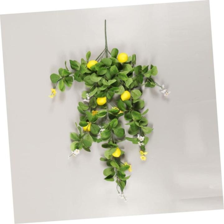 4 Stück Simulation Zitronenrattan Tischgirlande Künstliche Girlande Aus Zitronenblättern Wohnaccessoires Künstliche Gelbe Zitronen Zitronenzweigdekoration Foto Anlage Green Pla