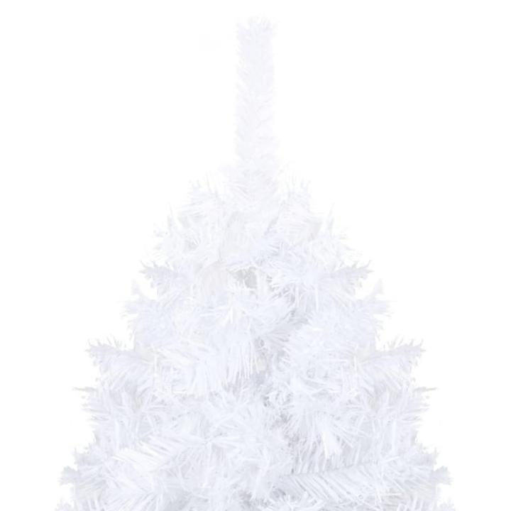 Kunstkerstboom met verlichting en ballen, dennenboom, kerstboom, decoratieve boom, kunstboom, kerstdecoratie, kerstdecoratie, kerstsfeer, kerstdecoraties, wit, 180 cm