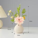 Kunstblumen Künstliche Blumen mit Keramikvase, Seidenblumenarrangements, künstliche Kunstblumensträuße für Büro, Zuhause, Festival-Dekoration für jeden Anlass