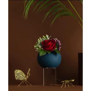 Kunstblumen Künstliche Blumen mit Keramikvase, gefälschte Seidenblumen, nordisches Licht, Luxus-Simulationsblume, Heimtischzubehör für jeden Anlass
