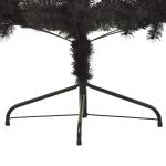 Schwarzer künstlicher halber Weihnachtsbaum, Tannenbaum mit Metallständer, Weihnachtsdekoration fürs Zimmer (240 cm)