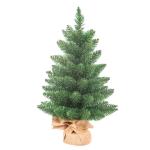 Kunstmatige mini kerstboom tafelblad mini kerstboom ornamenten 60 cm kunstmatige kerstboom met linnen basis perfect voor raam familie verzamelen tuin (#1)