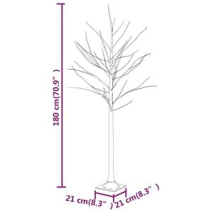 LED Birke Warmweiß 96 LEDs Beleuchtet Birkenbaum Lichterbaum Leuchtbaum Weihnachtsdeko Beleuchtung Dekobaum Kunstbaum 180cm