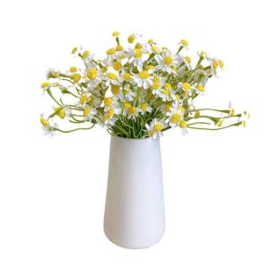 Kunstblumen Künstlicher Gänseblümchen-Blumenstrauß mit Vase, Heimdekoration, Chrysantheme, Simulationsblume, Hochzeit, Geburtstagsfeier für jeden Anlass