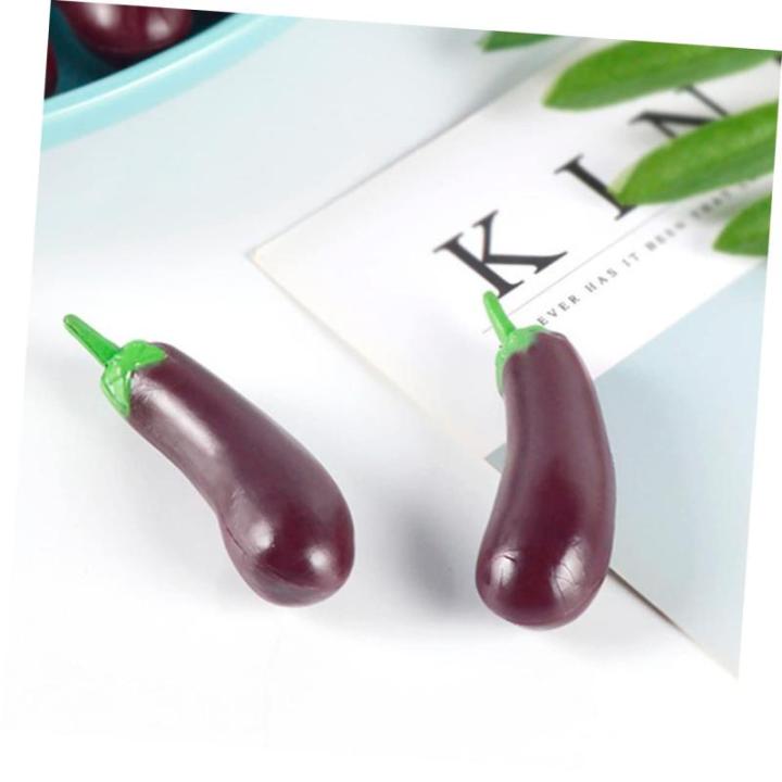 4 Sätze Simulation Aubergine Dekoratives Auberginenmodell Hausmodell-Dekoration Miniatur Aubergine Zarte Miniatur-aubergine Realistisches Miniaturspielzeug Mini-dekor 4 Stück * 4
