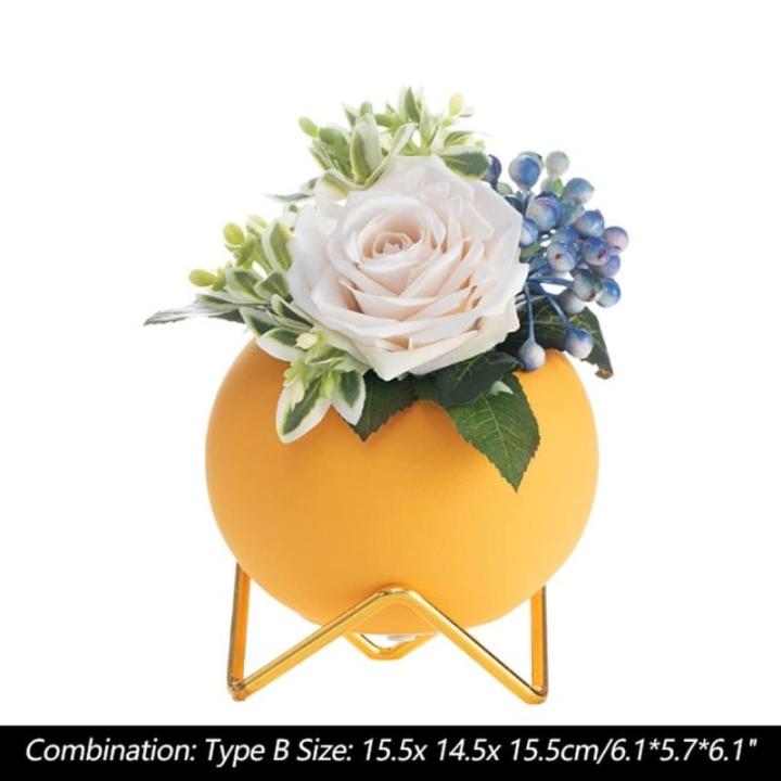 Kunstblumen Künstliche Blumen mit Keramikvase, gefälschte Seidenblumen, nordisches Licht, Luxus-Simulationsblume, Heimtischzubehör für jeden Anlass