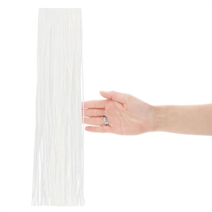 5x klatergoud - witte klatergoudslinger voor Kerstmis - kerstboomversiering voor de kerstboom - klatergoudgordijn met gladde draden (wit - 05 stuks)