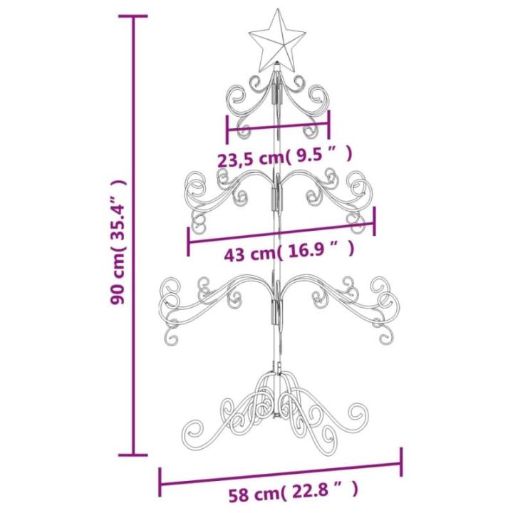 Metall Weihnachtsbaum Christbaum Groß Dekorationen Tannenbaum Metall Weihnachtsbaum Tanne Platzsparend DIY Dekoration-90 cm-Typ 2