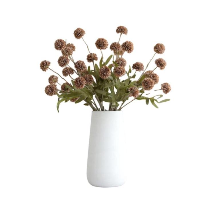 Kunstblumen Künstliche Löwenzahn-Blumenzweige, Kugelblumen, Pflanzen, gefälschte Blumen, getufteter Löwenzahn, für Heimwerker-Dekoration (Keramikvase) für jeden Anlass