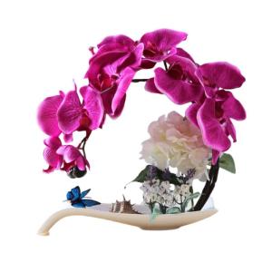Kunstblumen Künstliche Phalaenopsis-Blumen-Arrangement, künstliche Blumen, Seiden-Orchideen-Blume, für Zuhause, Büro, Dekoration, Party, Hochzeit für jeden Anlass