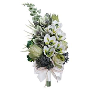 Hochzeit Brautstrauß Wasserfall Form Kaskadierung künstliche rustikale Vintage Brautjungfer hält Blume