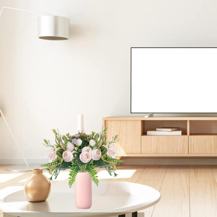 3 stuks kunstbalkonplanten, roze, zijden bloem, camelia, planten, voor buiten, bloemstukken, , , net als echt plastic, boeket voor decoratie