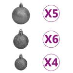 Künstlicher Halb-Weihnachtsbaum Beleuchtung Kugeln Grün 150 cmGrün und grau