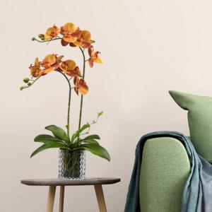 Kunstblumen Künstliche Blumen-Bonsai mit Vase, künstliche Orchidee, Phalaenopsis-Blumen, dekorativ, Zimmerpflanzen, realistische Anordnung für jeden Anlass
