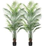 Kunstpalm, 170 cm, grote kunstplant in pot, kunststof palm, ziet eruit als een echte plant, decoratie voor woonkamer, balkon, slaapkamer, kantoor, cadeau voor een housewarming (2 s