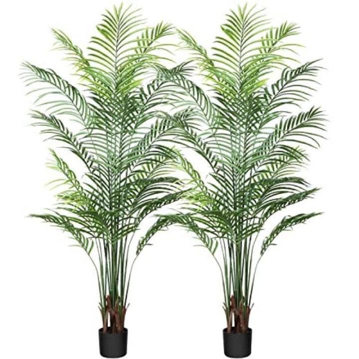 Kunstpalm, 170 cm, grote kunstplant in pot, kunststof palm, ziet eruit als een echte plant, decoratie voor woonkamer, balkon, slaapkamer, kantoor, cadeau voor een housewarming (2 s
