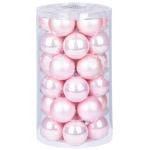 Inge Glazen , mooie van glas, 30 ballen in doos, kerstboomversiering, kerstboomballen (Lovely Magnolia sterren, roze)