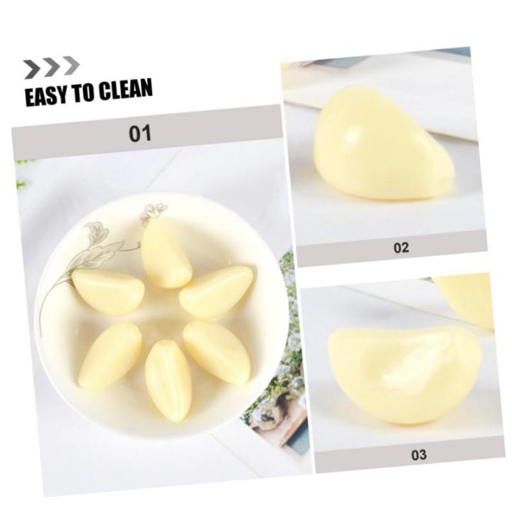 2 Sätze 2 Sets Künstlicher Knoblauch Fotografie Requisiten Knoblauchflocken Modell Nachahmung Von Knoblauchflocken Requisiten Realistisches Gemüse Simulierte 12 Stück * 2