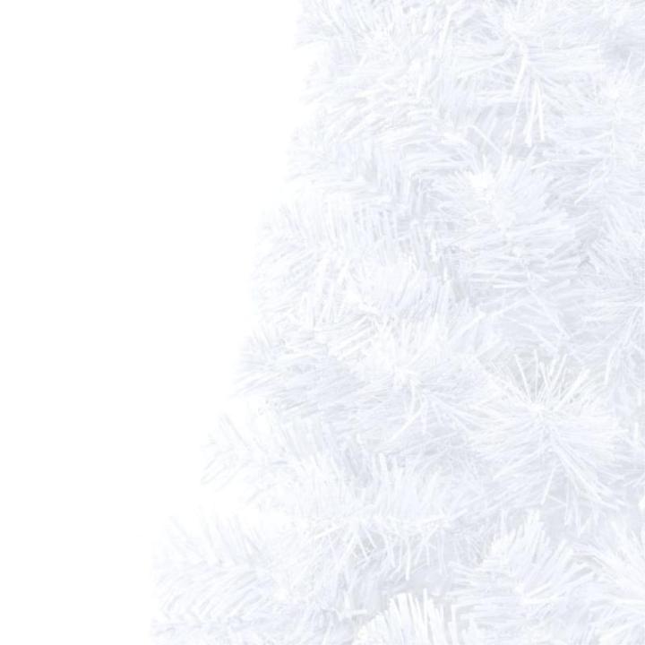 Künstlicher Halb-Weihnachtsbaum Beleuchtung Kugeln Weiß 150 cmWeiß und grau