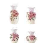 Dekorative Dekoration für Zuhause: Blumenarrangements im chinesischen Stil, getrocknete Blumen, TV-Schrankdekoration, Kunsthandwerk, Keramik (Hellgelb, M)