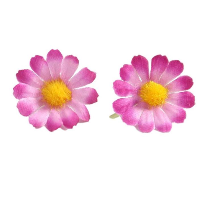 Kunstmadeliefjes, bloemkoppen, 50 stuks, , bloemkoppen, kleine bloemkoppen, decoratie, kleurrijke zijden bloemen voor bruiloft, feest, huis, doe-het-zelf knutselen, rozenpaars