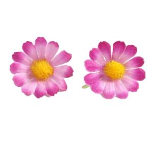 30 stuks kunstmadeliefjes, bloemkoppen, kleine bloemkoppen, decoratie, kleurrijke zijden bloemen voor bruiloft, feest, huis, doe-het-zelf knutselen, rozenpaars
