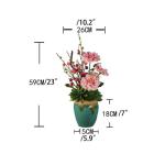 Kunstblumen Künstliche Blumen, Pflaumenblüte, Kamelie mit Topf, Simulationsblumen, Tischdekoration, Zubehör, Kunstblumen in Vase für jeden Anlass